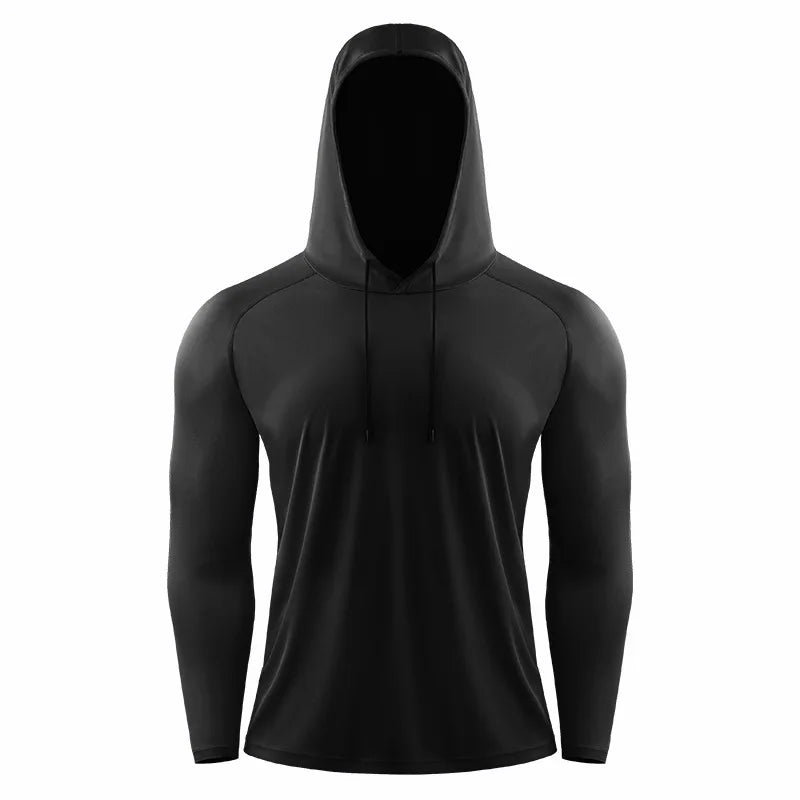 Fishing Shirt Uv Protection Quick Dry Polyester Men's Sports Fitted Athletic T Shirt Hoodie Custom Logo Basketball Training Wear