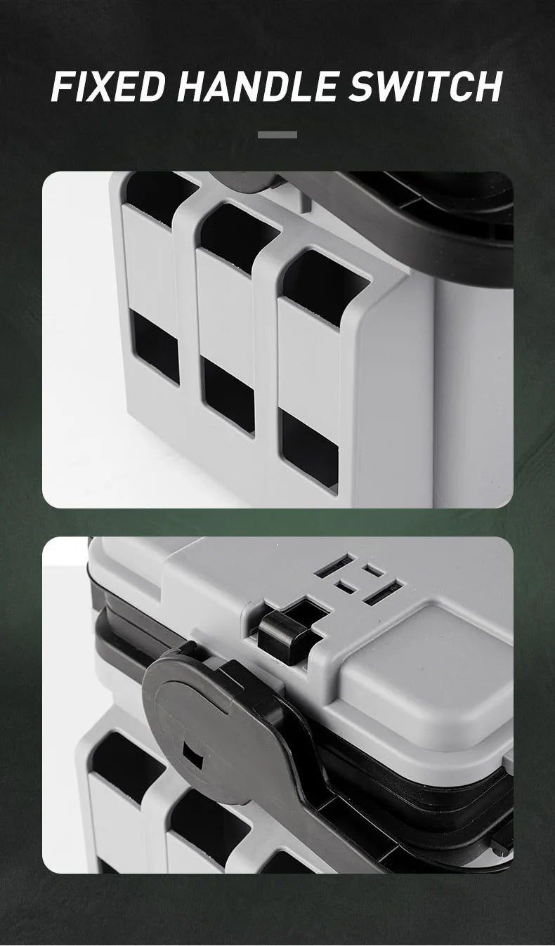 Hot Sale Fishing Tackle Storage With Rod Holder Fishing Box Storage Multi-function Double-layer Fishing Tool Box