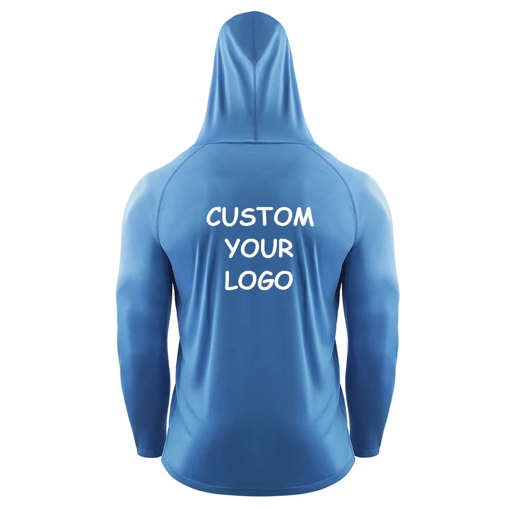 Fishing Shirt Uv Protection Quick Dry Polyester Men's Sports Fitted Athletic T Shirt Hoodie Custom Logo Basketball Training Wear