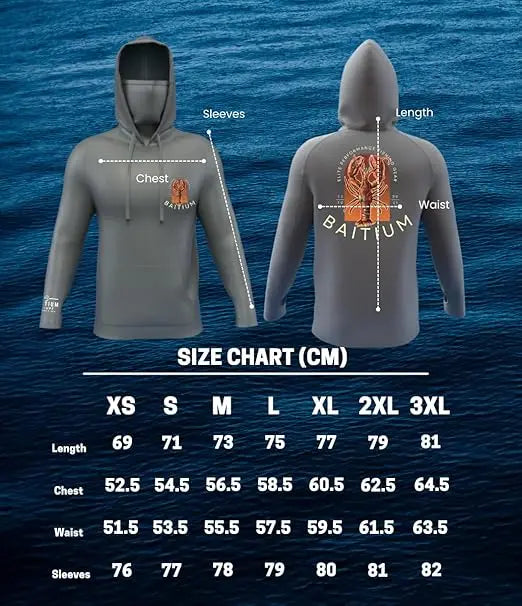 UPF 50+ Mens Long Sleeve Fishing Shirt With Mask UV Sun Protection Neck Gaiter Lightweight Fishing Hoodie