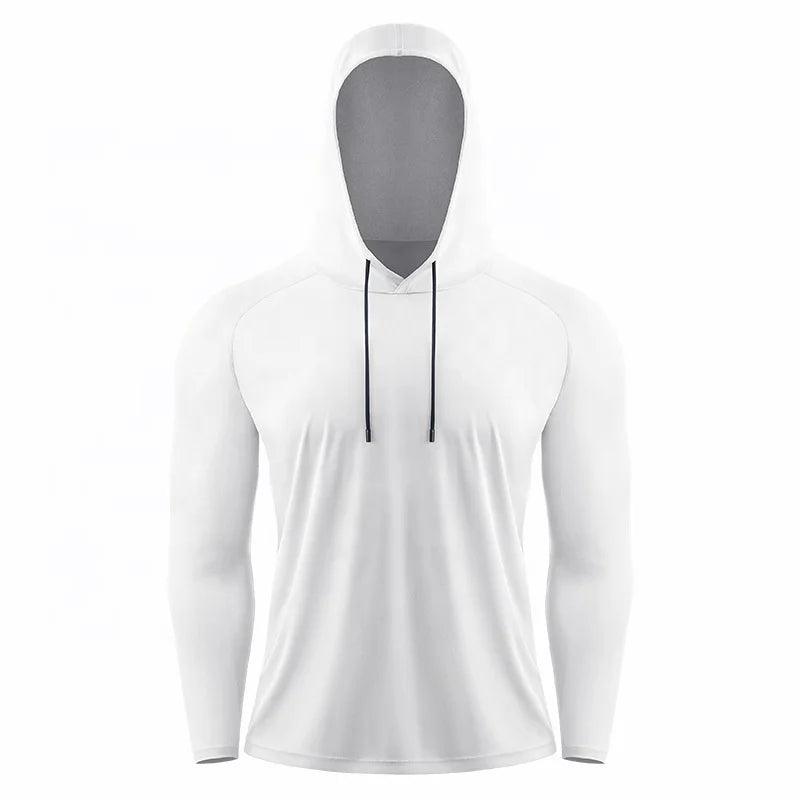 Fishing Shirt Uv Protection Quick Dry Polyester Men's Sports Fitted Athletic T Shirt Hoodie Custom Logo Basketball Training Wear