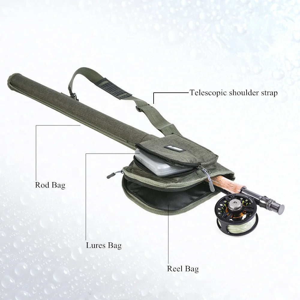 Fly Fishing Rod Reel Bags Canvas Belt Portable Multifunction Fishing Lure Reel Shoulder Waist Backpack Bag for Carp Pesca