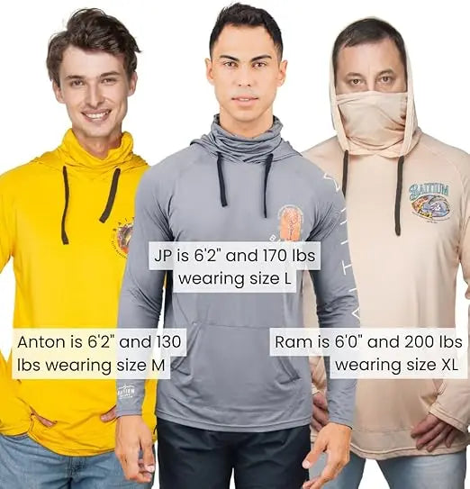 UPF 50+ Mens Long Sleeve Fishing Shirt With Mask UV Sun Protection Neck Gaiter Lightweight Fishing Hoodie