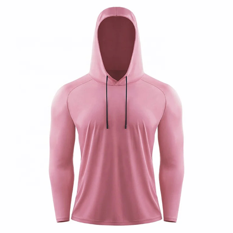 Fishing Shirt Uv Protection Quick Dry Polyester Men's Sports Fitted Athletic T Shirt Hoodie Custom Logo Basketball Training Wear